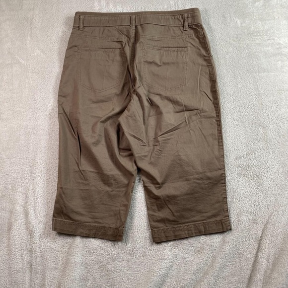 Lee Shorts Womens 10 Medium Relaxed Chino Mid Rise Stretch Waist Brown Casual - Picture 6 of 12